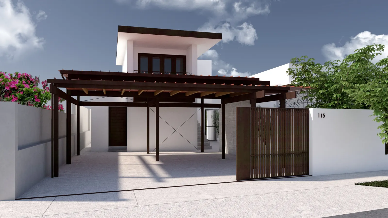 C. Independencia Carport — entrance gate