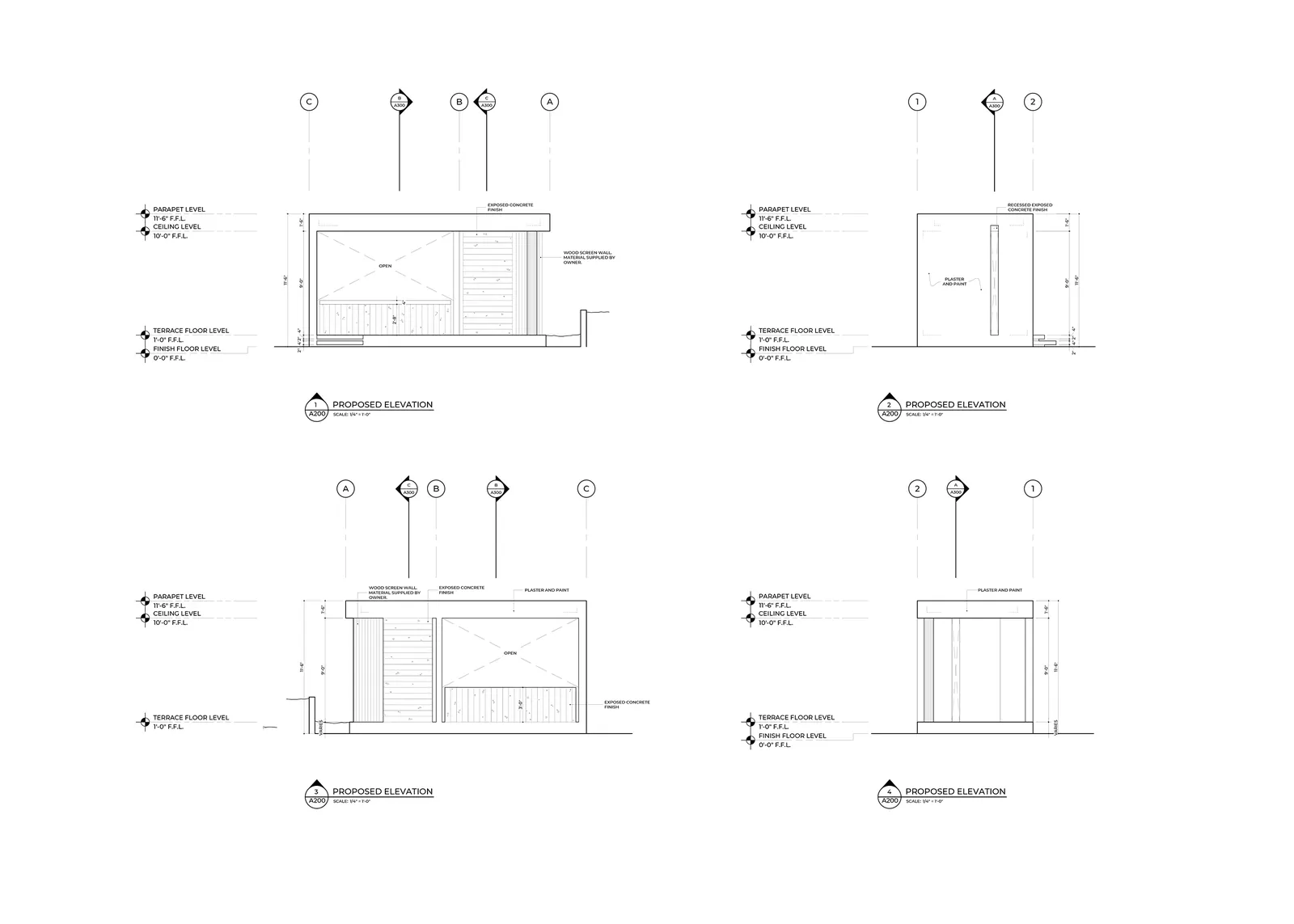 Diamela Pool & Gazebo — proposed elevations