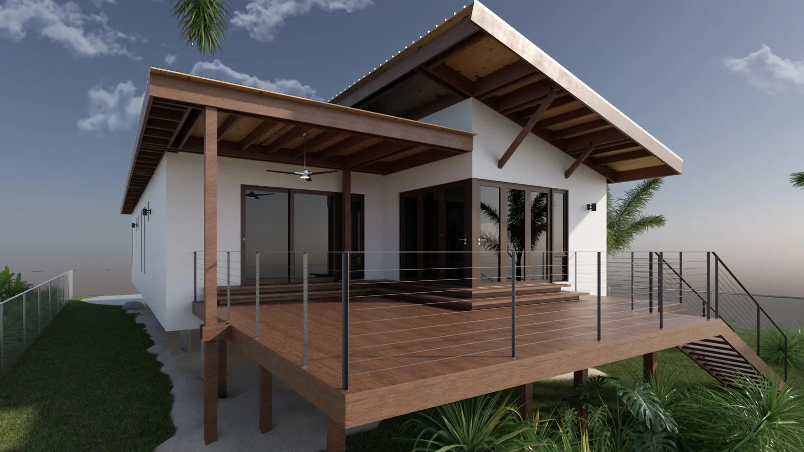 Las Picúas Beach House — rear terrace