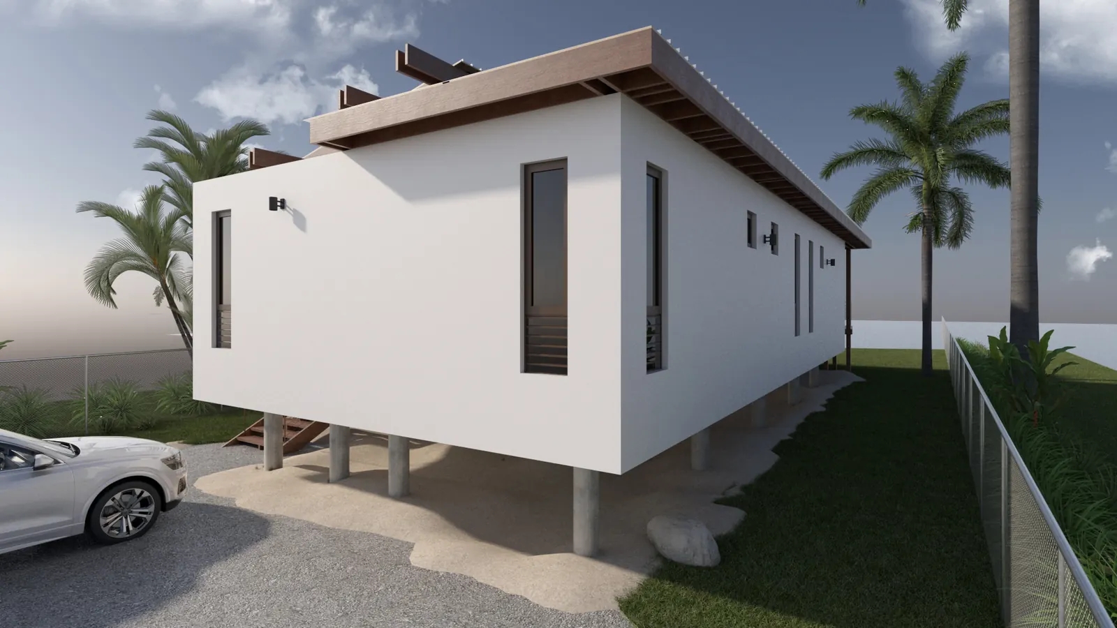 Las Picúas Beach House — side elevation