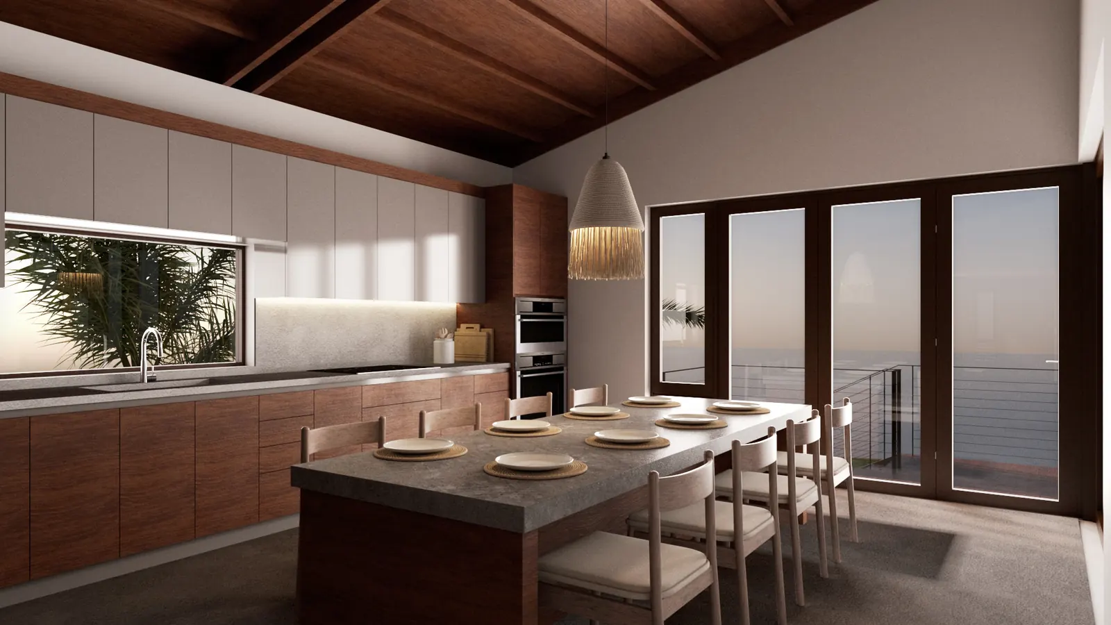 Las Picúas Beach House — kitchen and dining